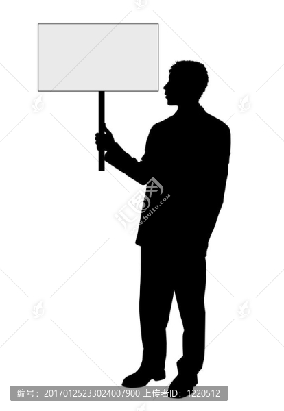 人物剪影與空白海報
