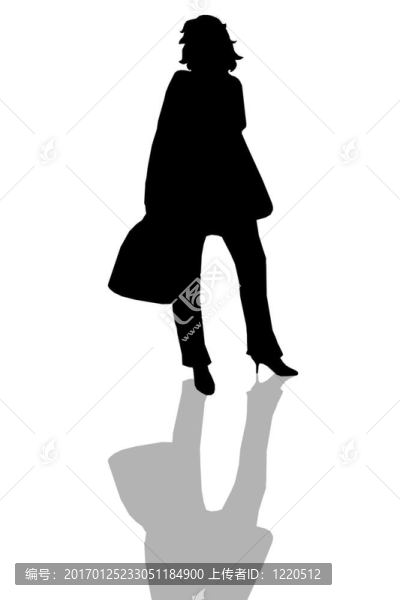 購物的女人剪影