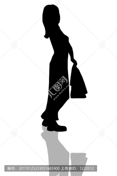 購物的女人剪影