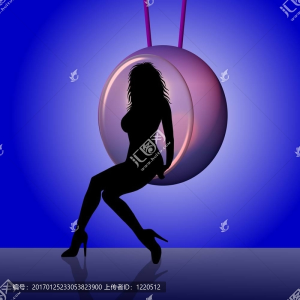 時(shí)尚座椅中的女性剪影