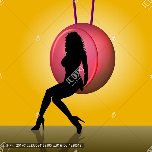 時尚座椅中的女性剪影