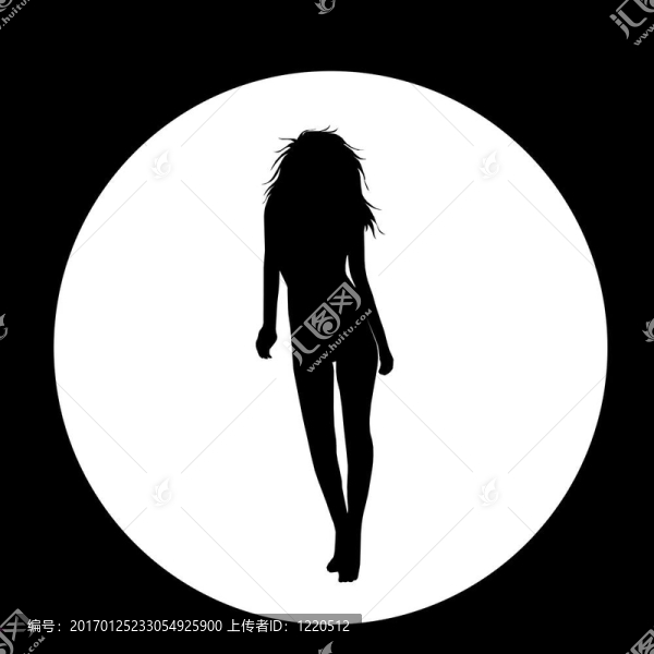 圓中的女性剪影