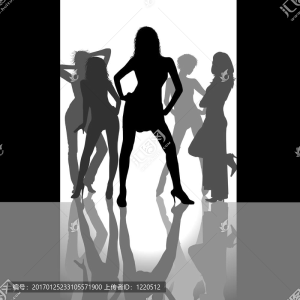 跳舞的女孩剪影