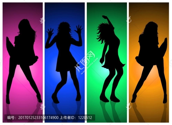 跳舞的女孩剪影