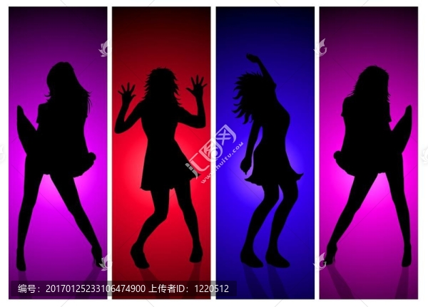 跳舞的女孩剪影