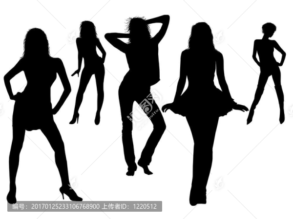 跳舞的女孩剪影