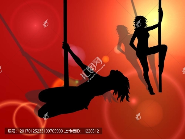 鋼管舞女孩剪影