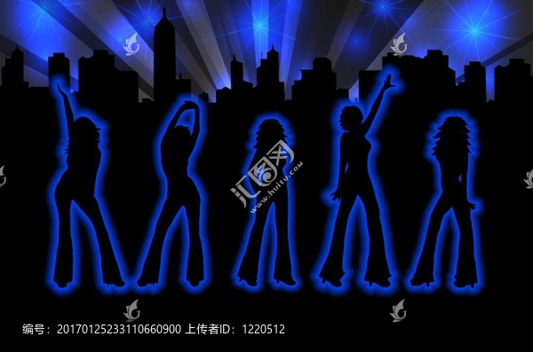 跳舞的女孩剪影