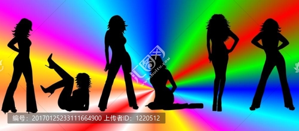 跳舞的女孩剪影