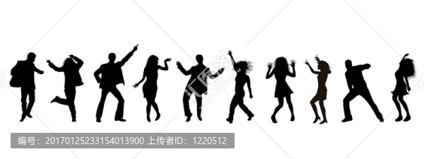跳舞的人的剪影