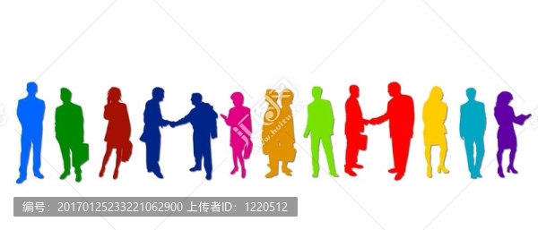 彩色商務(wù)人物剪影