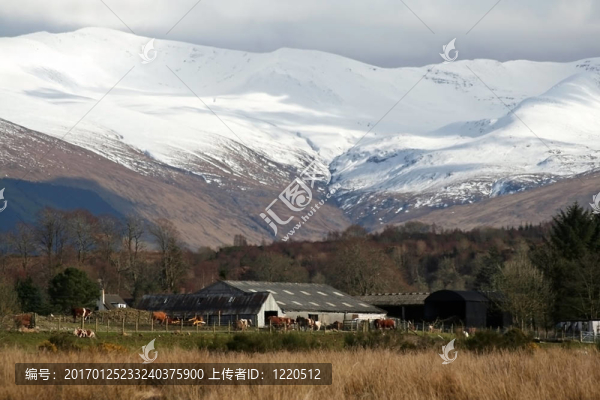 本尼維斯山的雪山；蘇格蘭