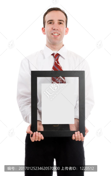 男子手持相框