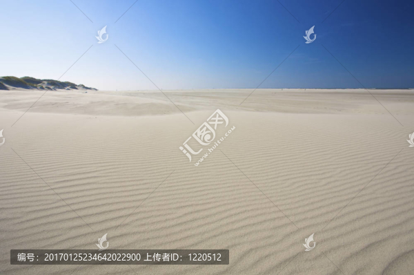 在沙灘上的沙灘在荷蘭在夏季與藍(lán)天