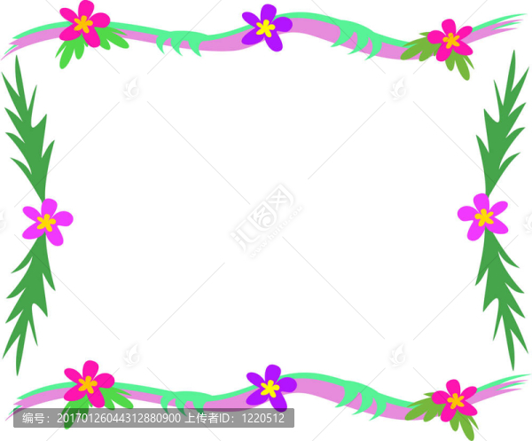 熱帶樹(shù)葉和Flowers的框架