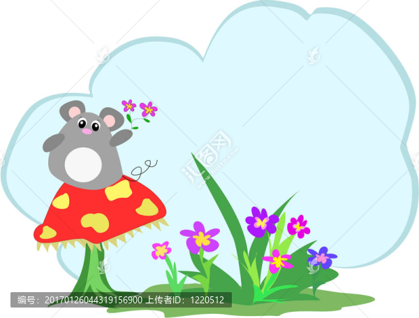老鼠；蘑菇；Flowers和文本云