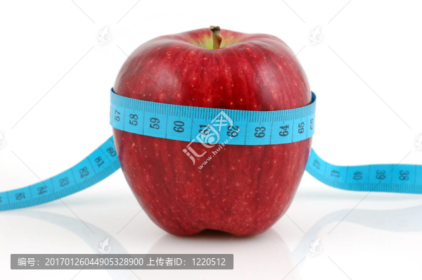 帶測(cè)量帶的紅蘋果
