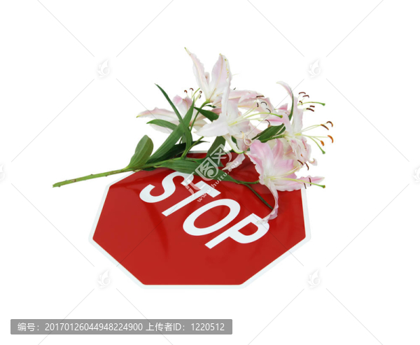 停止標(biāo)志和百合花