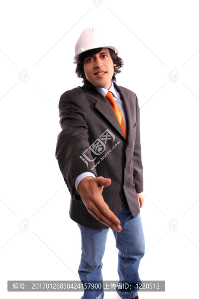 年輕人在提供握手