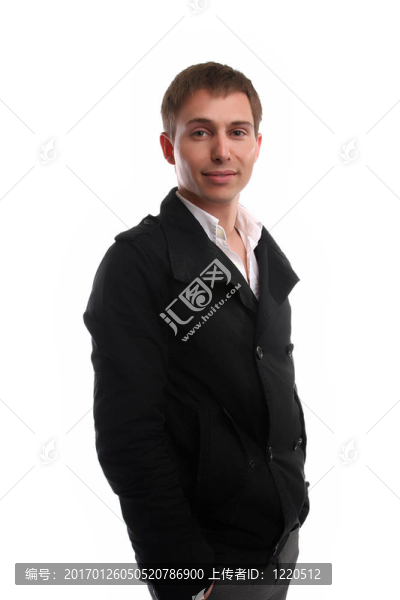 年輕休閑男子；擺姿勢(shì)