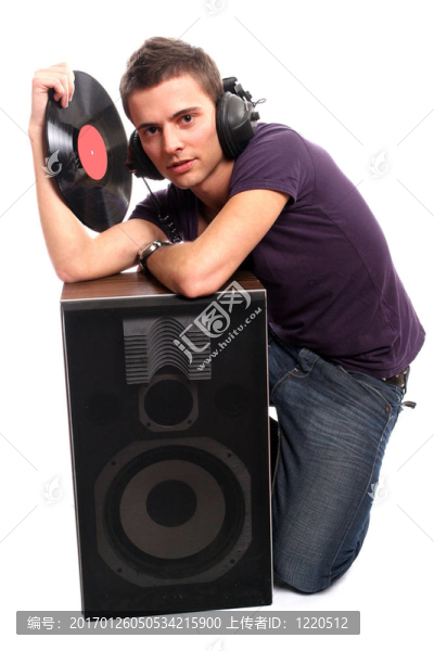 DJ耳機拿個盤子