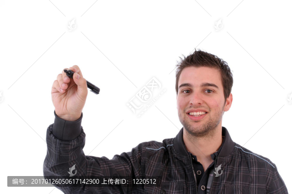 年輕商人；充滿思想