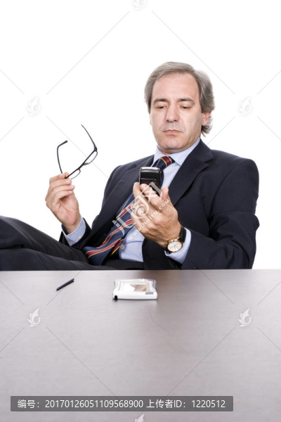 成熟的商人的工作