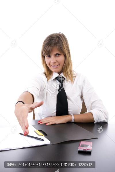 年輕的商人提供握手