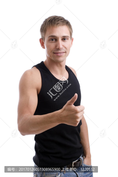 快樂男子豎起大拇指