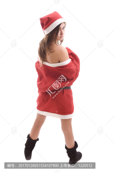Young,Santa女孩冒充孤立