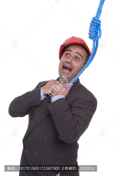 掛在繩子上的商人