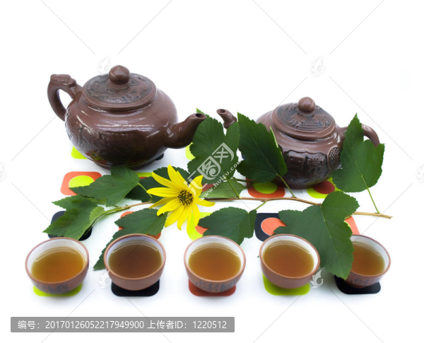 紫砂壺和杯子