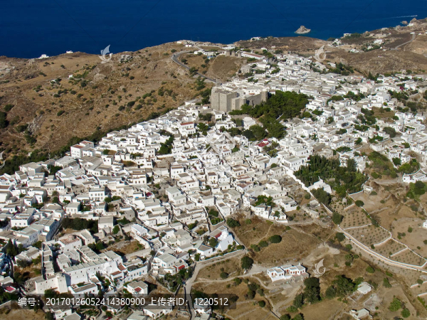 Chora；帕特莫斯；希臘；航空