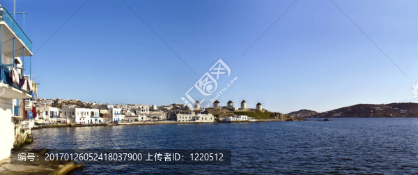 Mikonos；希臘；全景