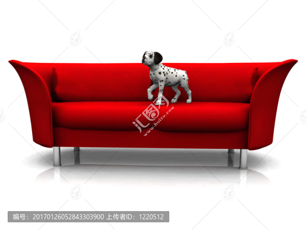Dalmatian的小狗在沙發(fā)上