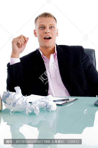 驚訝的商人肖像