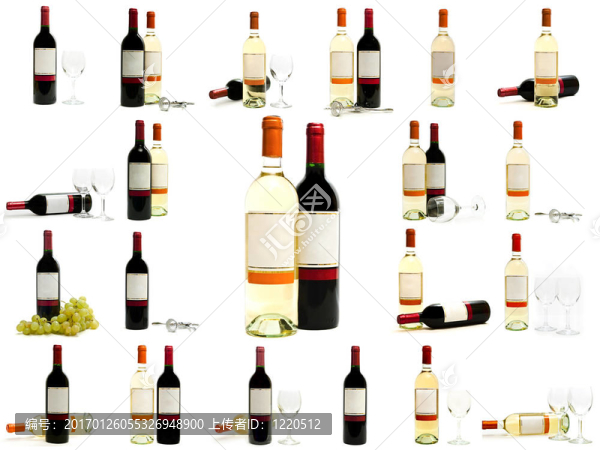 紅葡萄酒和白葡萄酒瓶