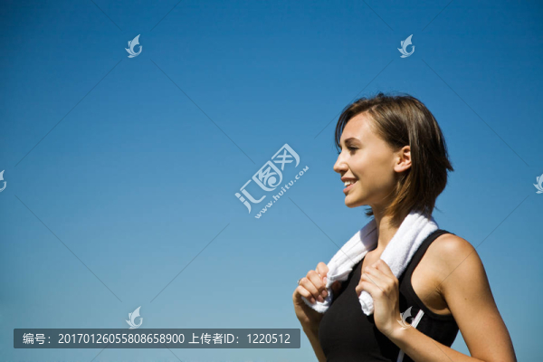 運動白人女孩運動