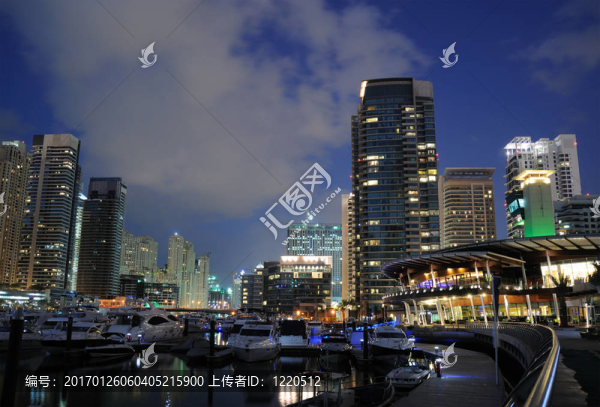 迪拜夜間碼頭；阿拉伯聯(lián)合酋長(zhǎng)國(guó)