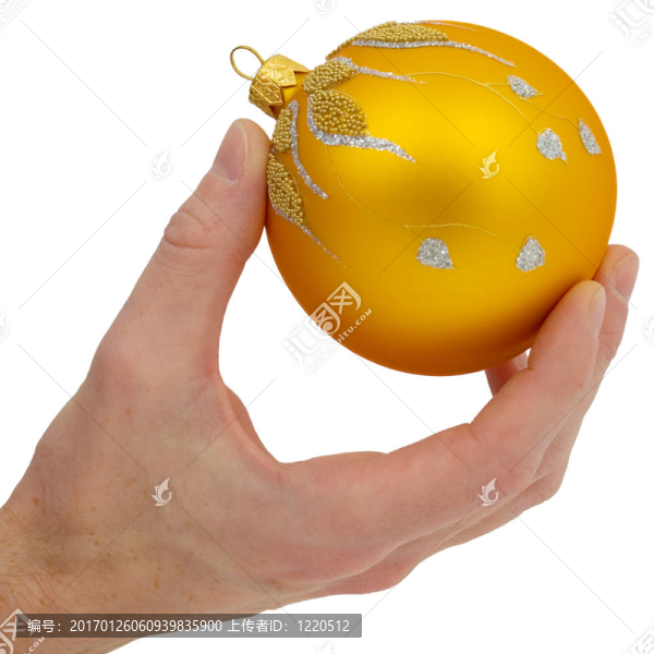 圣誕樹上的金色的球