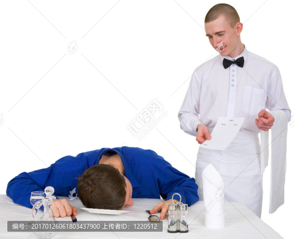 餐廳服務(wù)員和喝醉的客人