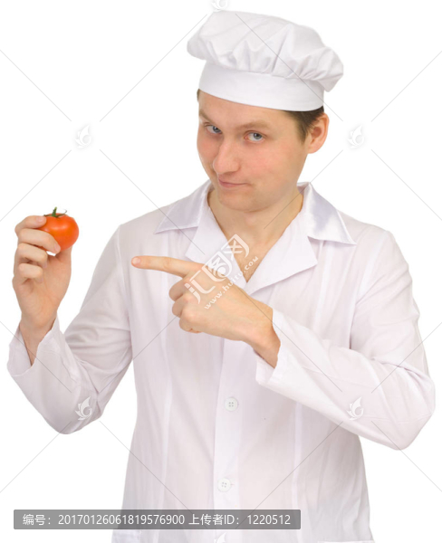 Cook手上的西紅柿