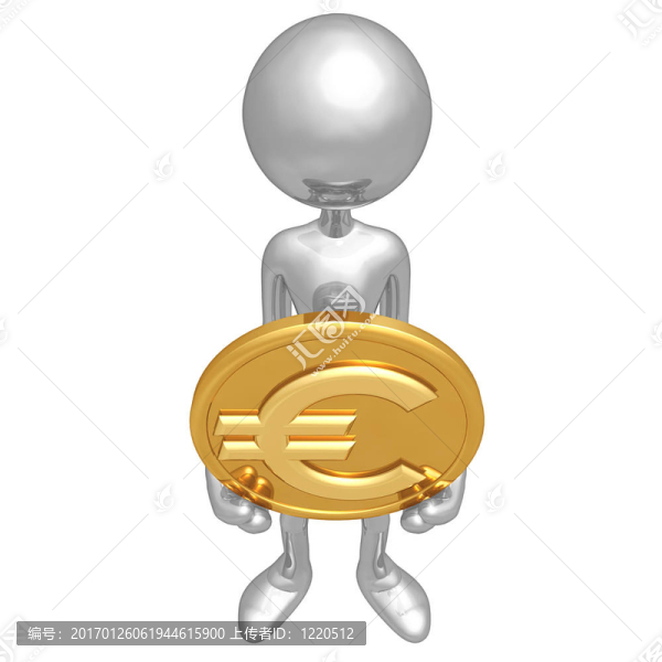 黃金的歐元硬幣