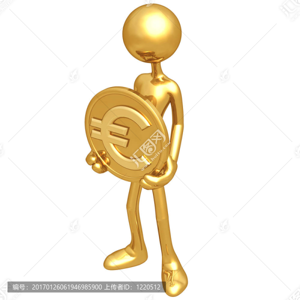 黃金的歐元硬幣