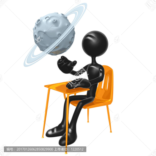 有一顆行星在課桌上的學(xué)生