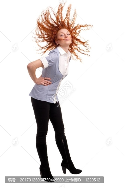 頭發(fā)飛揚的女人