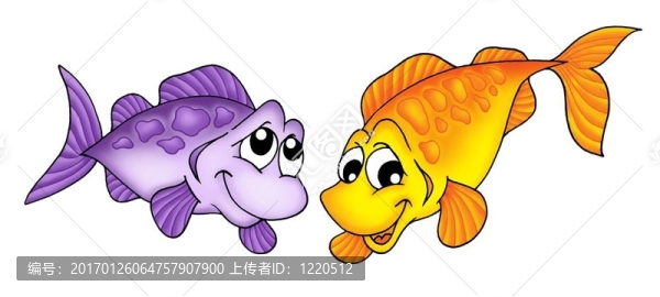 黃色和紫色的魚