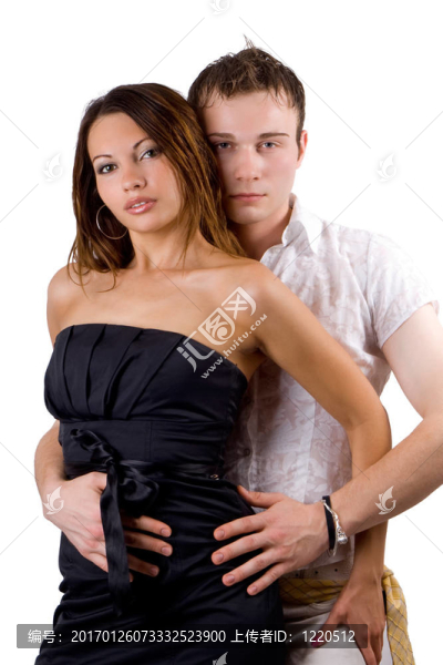 年輕美女夫婦。白色背景上的孤立3