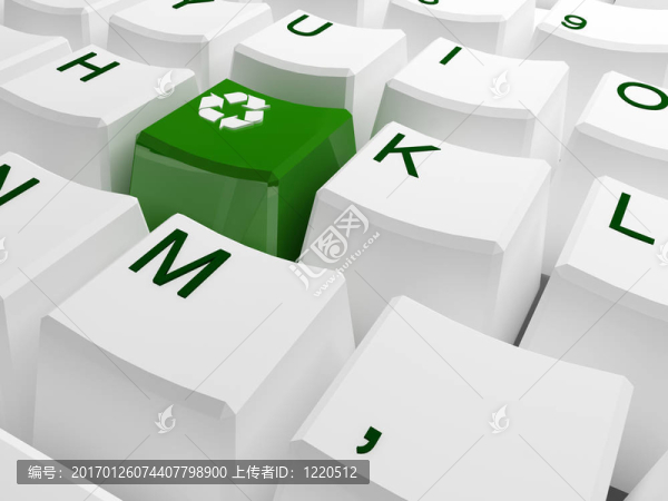 白色鍵盤上的循環(huán)符號按鈕
