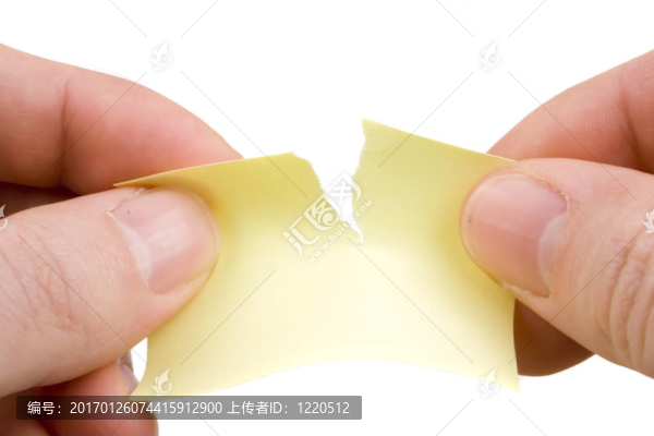 撕裂的黃紙